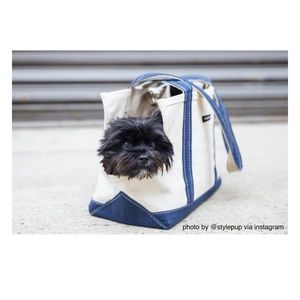 Wag Wear Dog Carrier / natural and blue